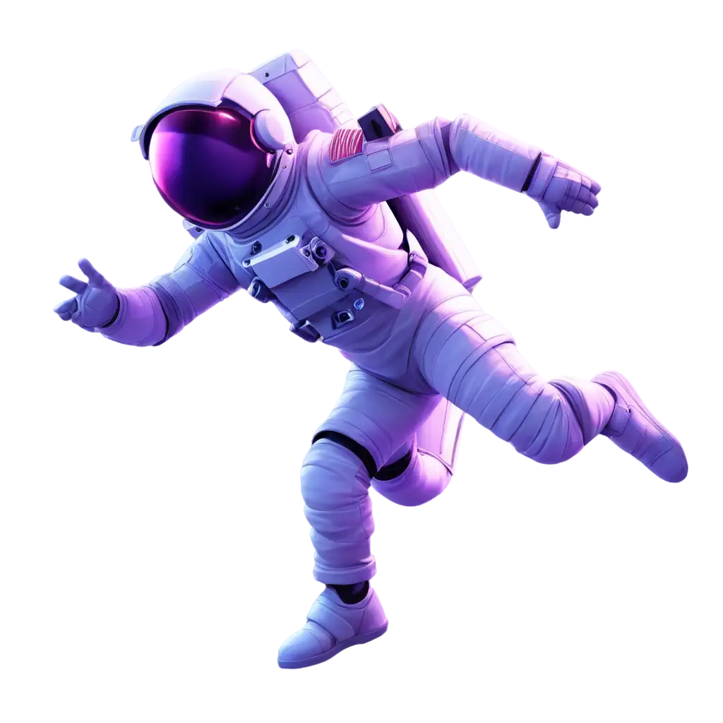 Astronaut on space, illustration, digital art, blue navy and purple colors