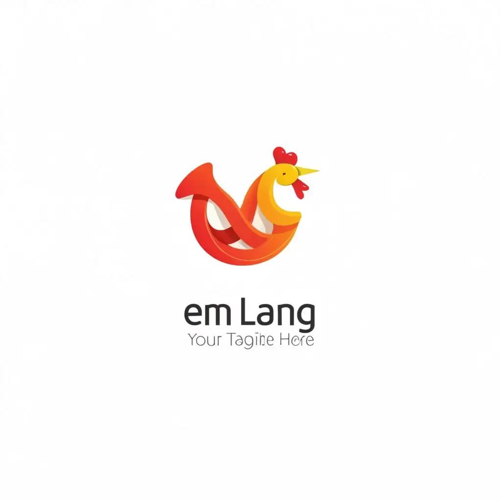 a logo design,with the text "Em Lang", main symbol:chicken,Minimalistic,clear background