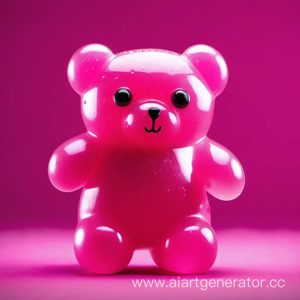 Adorable-Pink-Jelly-Bear-Looking-Forward-Sweet-and-Playful-Animal-Illustration