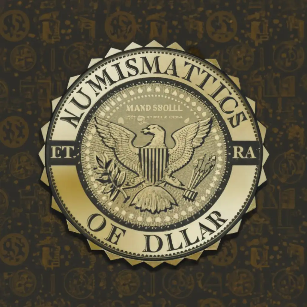 a logo design,with the text "numismatics of usa", main symbol:a morgan dollar,Moderate,clear background