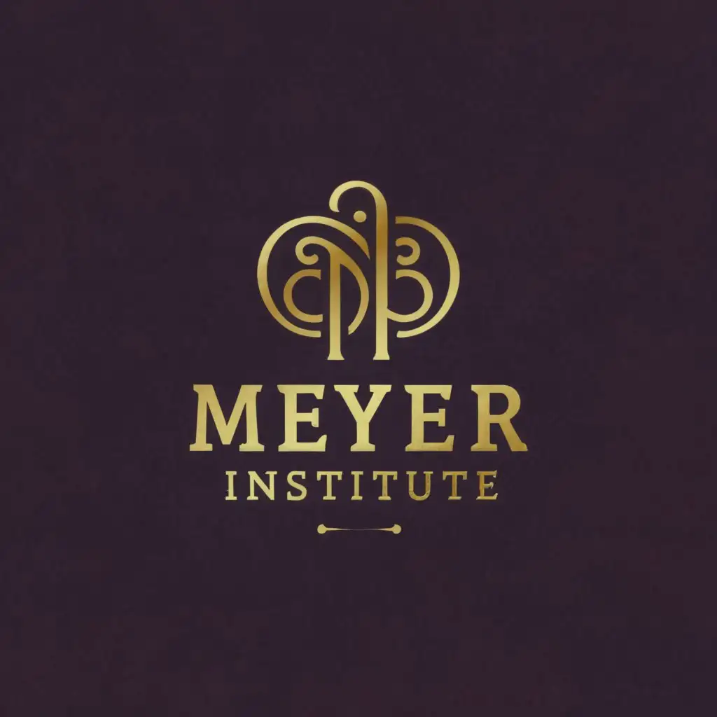 a logo design,with the text "Meyer Institute", main symbol:words in 24 carat gold, elegant gold lettering with dark purple in the background, looking nice in upper case and in the industry of psychology with no image,Moderate,be used in Medical Dental industry,clear background
