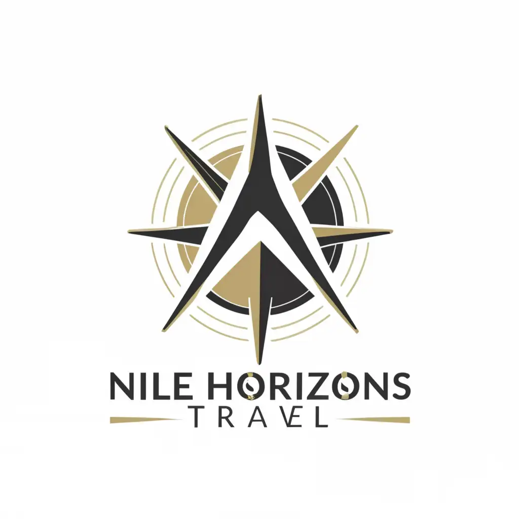 a logo design,with the text "nile horizons travel", main symbol:initial with travel design,Moderate,be used in Travel industry,clear background