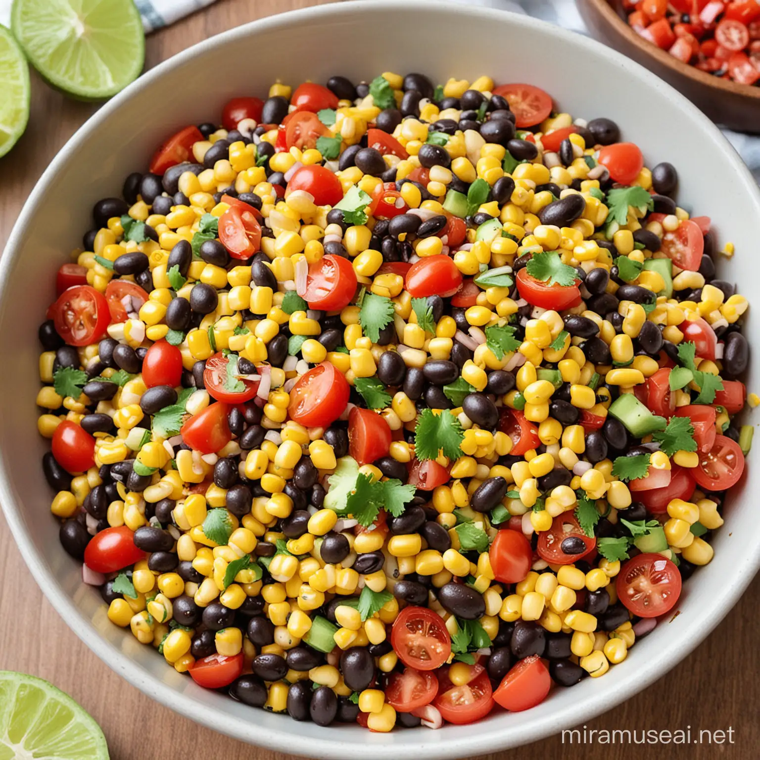 Ensalada de maíz y frijoles negros