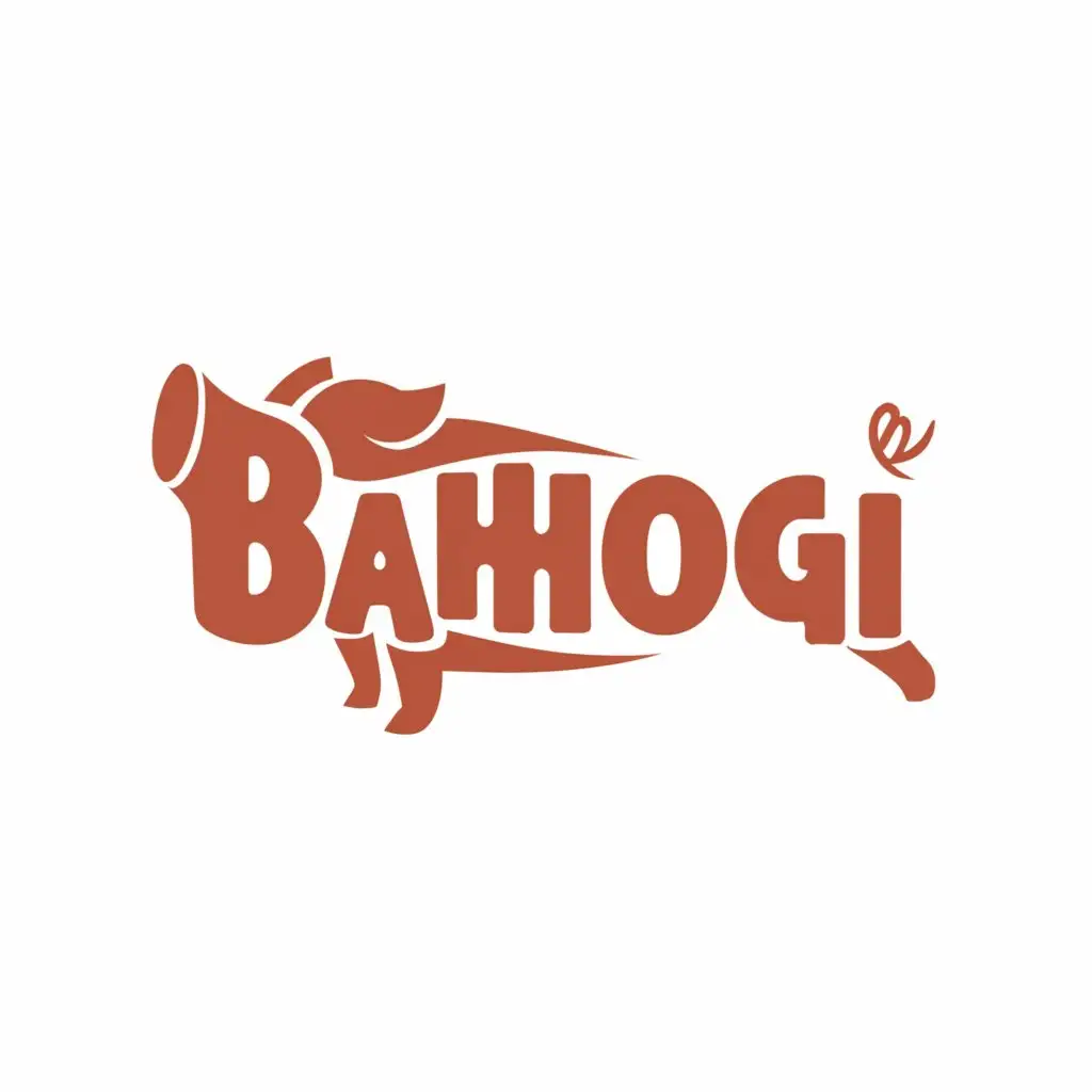 LOGO-Design-For-baHOGi-Playful-Pig-Theme-on-a-Clear-Background
