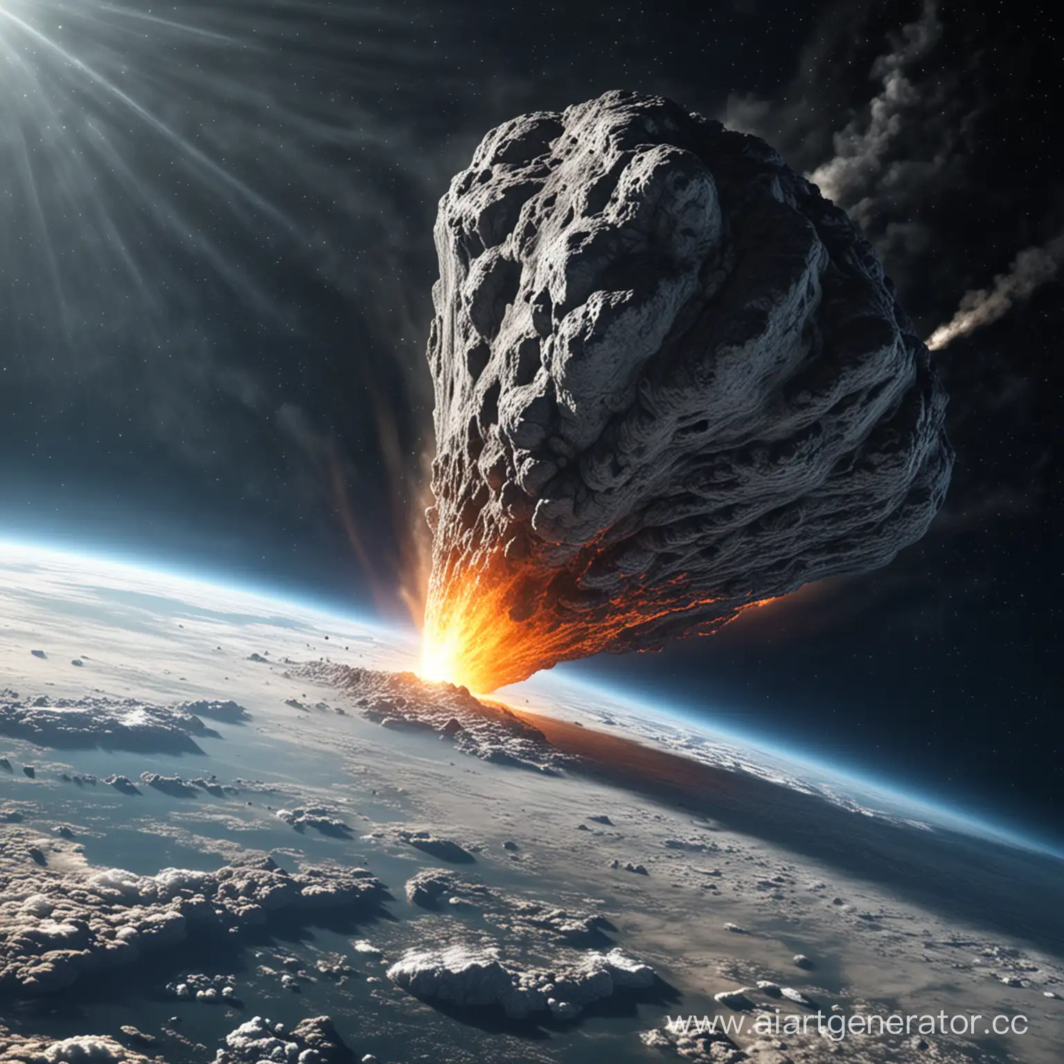 Giant asteroid destroys Russia