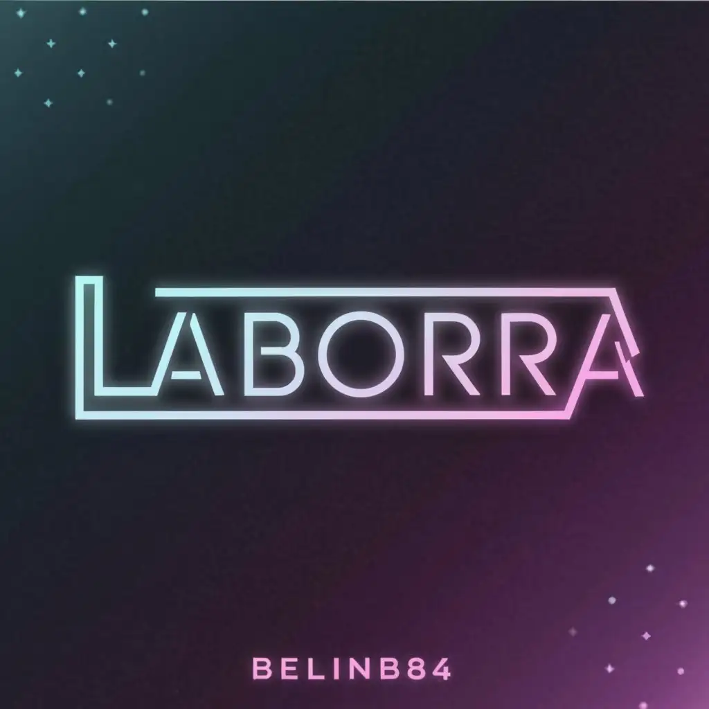 LOGO-Design-For-Laborra-Neon-Minimalistic-Text-BELIN84-on-a-Moderate-Clear-Background