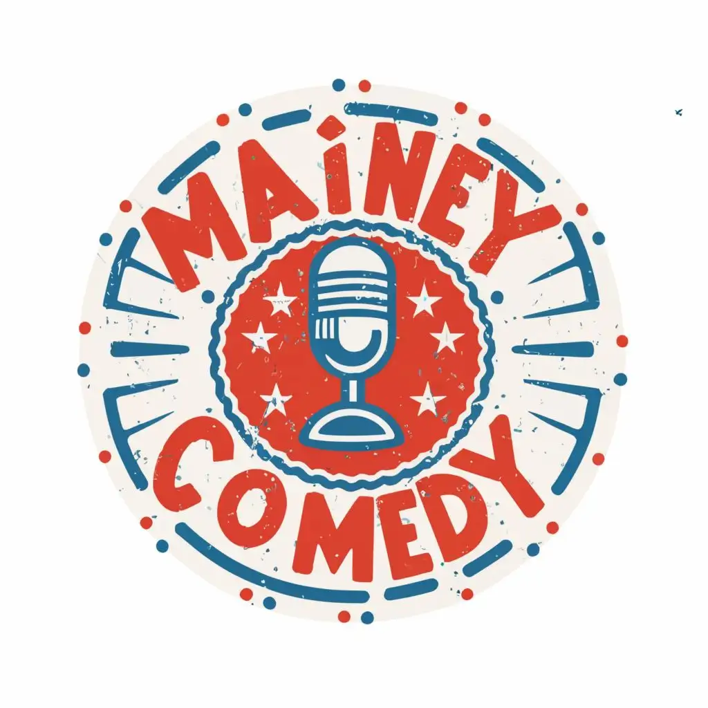 LOGO-Design-For-Mainey-Comedy-Vibrant-Microphone-Illustration-with-Playful-Typography