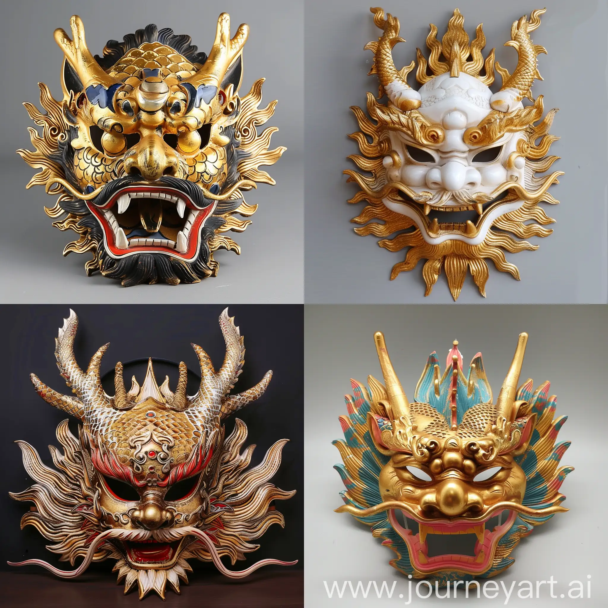 Traditional-Chinese-Nuo-Mask-with-Golden-Dragon-Design