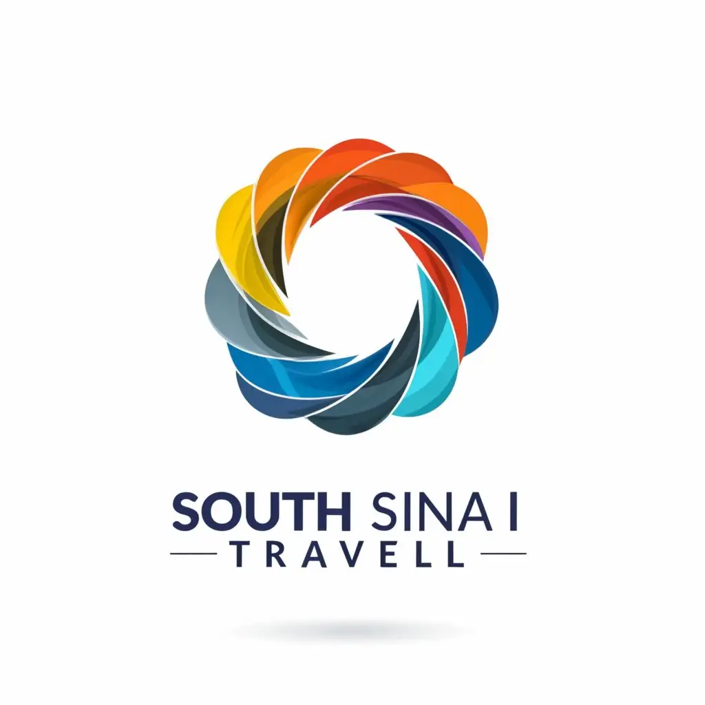 a logo design,with the text " 'South Sinai Travel' blends orange and blue colors . The letters form a dynamic and eye-catching shape, embodying of South Sinai. The logo stands boldly against a clean and simple white background  .", main symbol: 'South Sinai Travel' blends orange and blue colors . The letters form a dynamic and eye-catching shape, embodying of South Sinai. The logo stands boldly against a clean and simple white background  .,complex,clear background