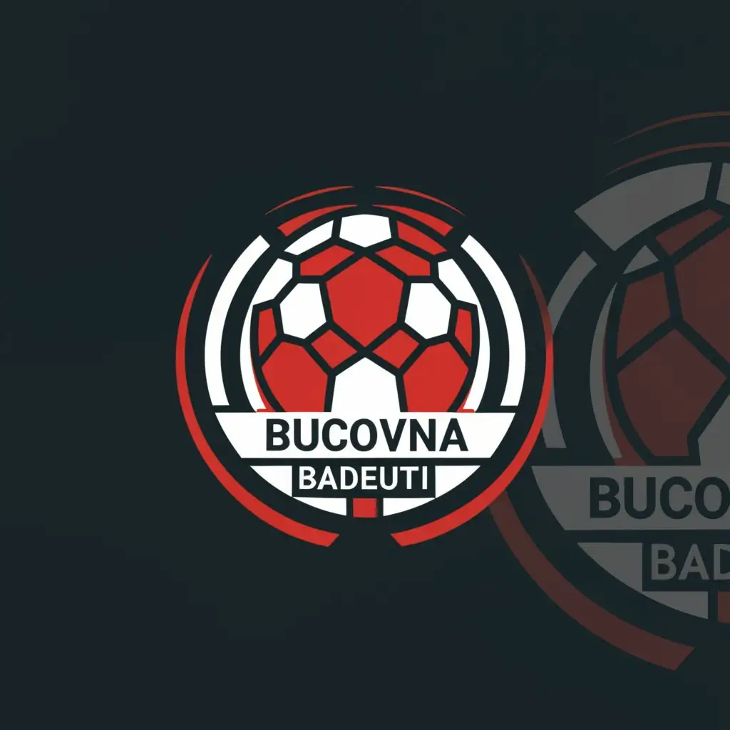 a logo design, with the text Bucovina Badeuti, main symbol:mifootball team whit Bucovina Badeuți likely refers to a team or group from the Bucovina area, specifically the town or locality of Bădeuți. Bucovina is a historic region known for its picturesque landscapes, rich traditions, and painted monasteries, which are included in UNESCO's heritage. Bădeuți, on the other hand, might be a locality or a name associated with a specific place in this region. If you need specific information about Bucovina Badeuți, such as details about a sports team, a cultural event, or any other aspect related to this name, please provide me with more details or clarify the context of your question.