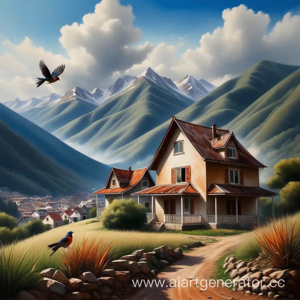 Picturesque-Mountain-View-with-Avian-Companions