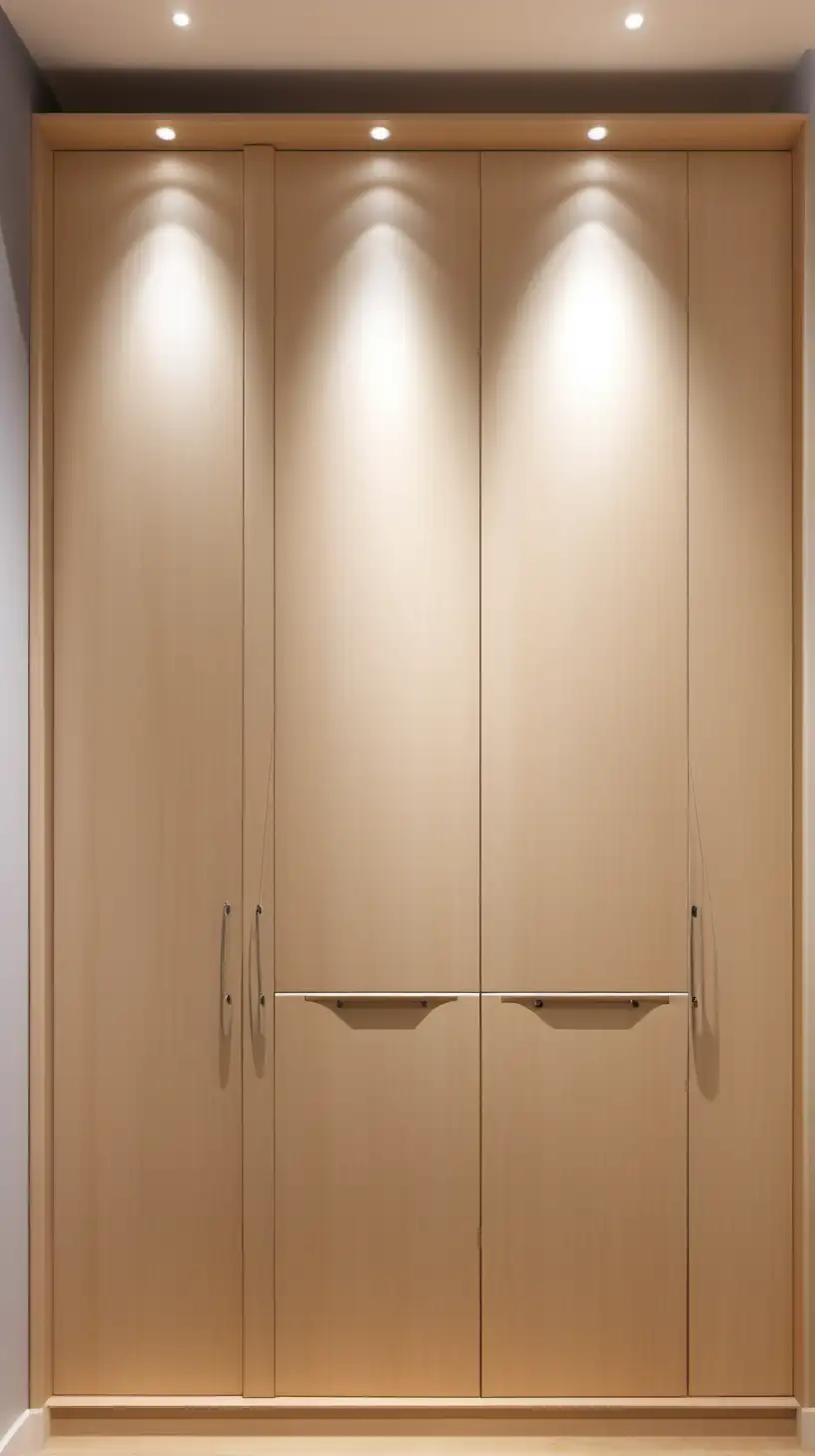 Modern Light Wood Inbuilt Wardrobe with Sleek Design
