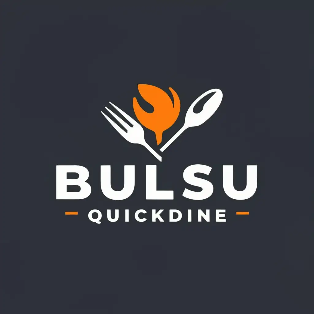 a logo design,with the text "BulSU QuickDine", main symbol:express spoon, and fork,complex,be used in Restaurant industry,clear background
