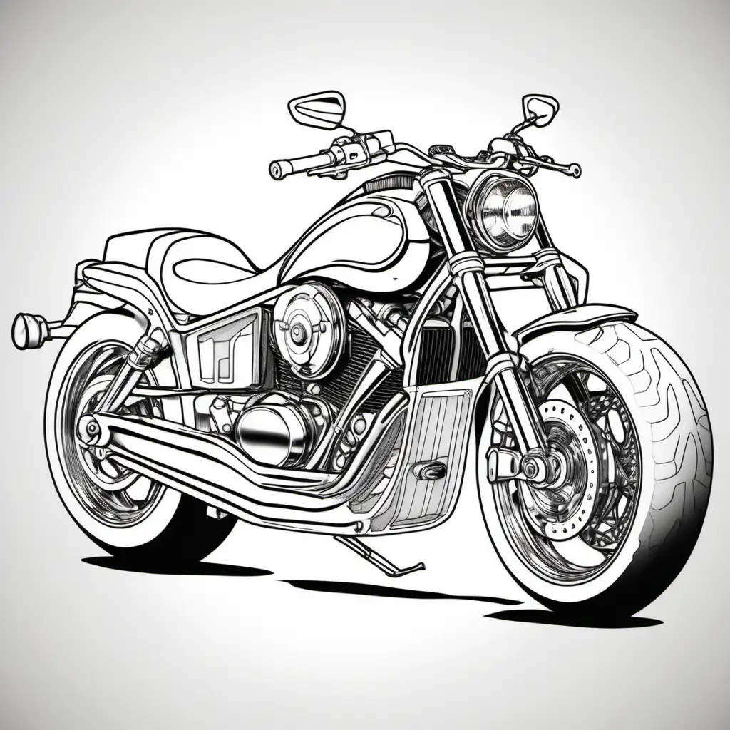 Transparent Motorcycle Coloring Pages