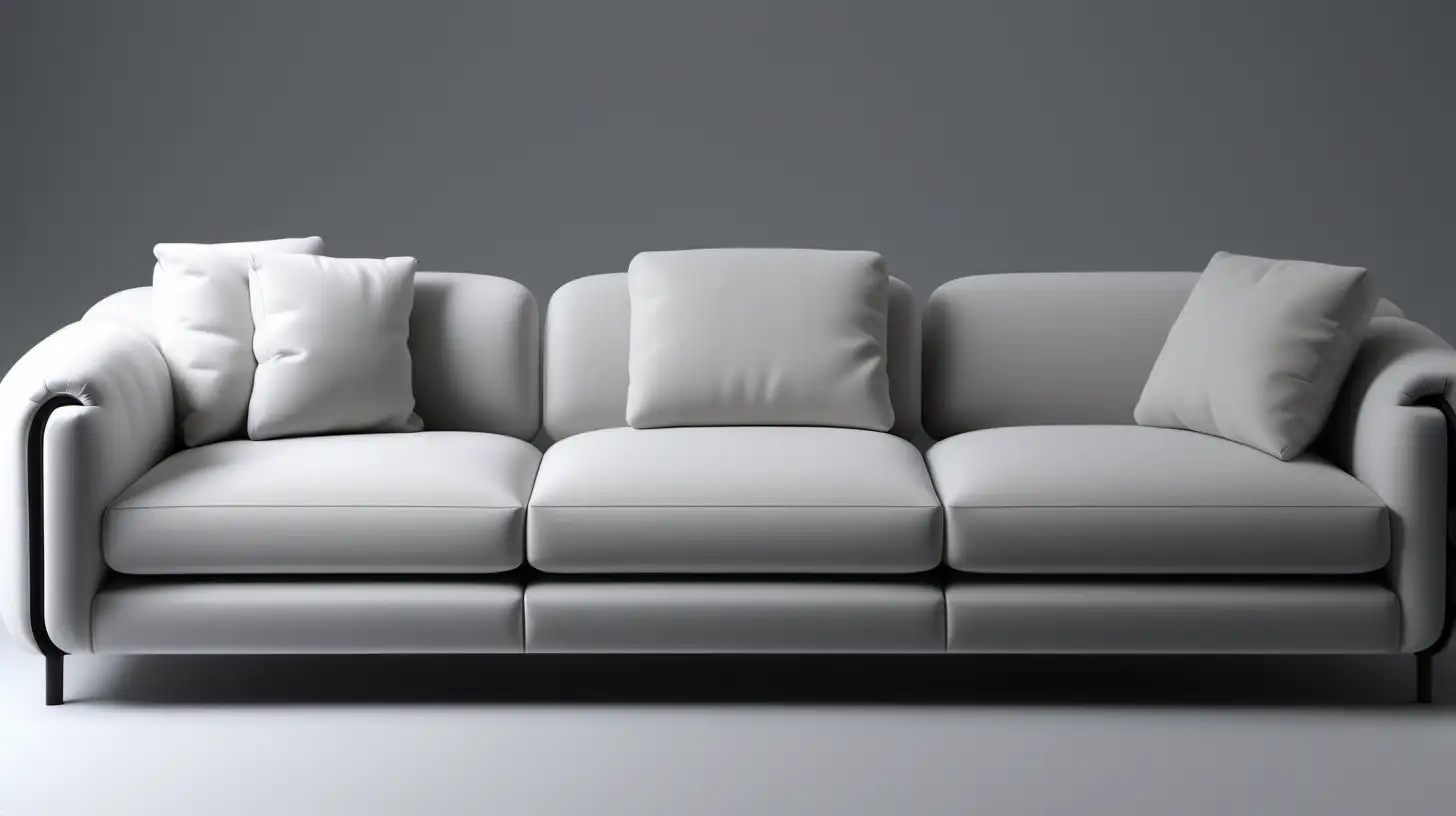 Modern Italian Sofa with PShaped Arms and Minimalist Design