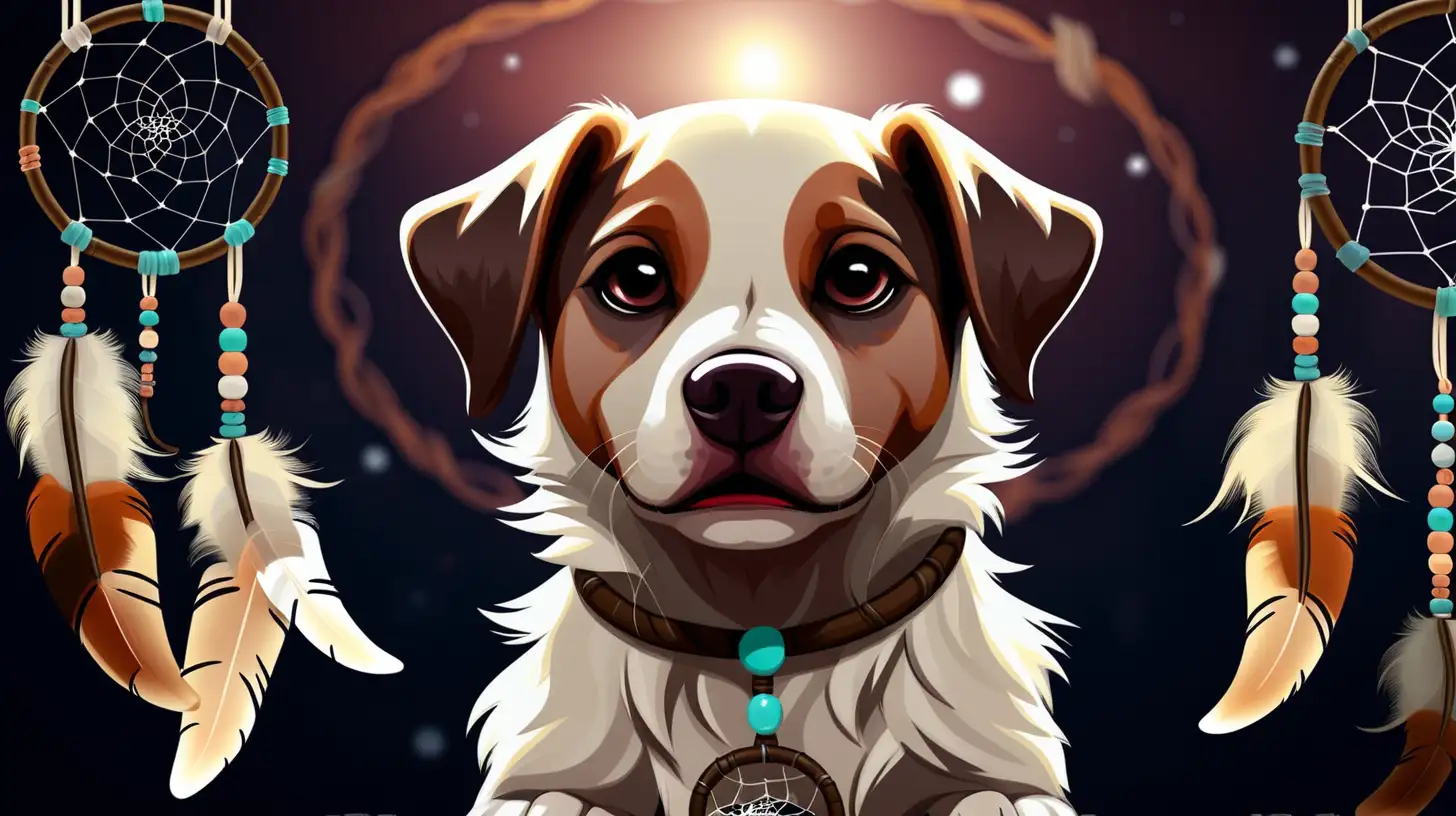 dreamcatcher background with a dog

