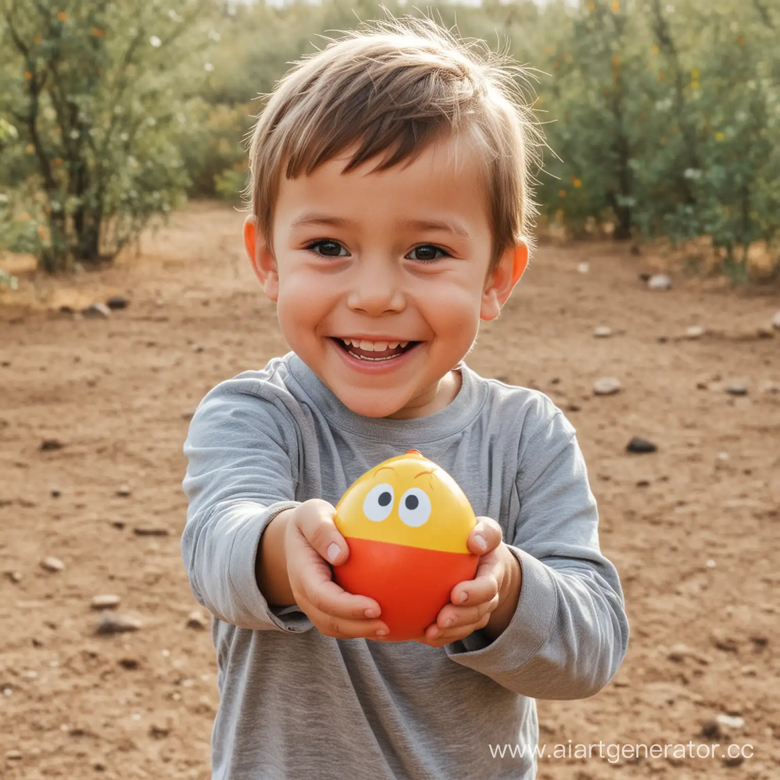 Joyful-67-Year-Old-Child-Playing-with-Round-Pou-Toy