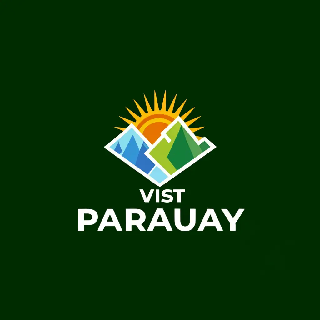 a logo design,with the text "Visit Paraguay", main symbol:mountain, woods,Moderate,be used in Travel industry,clear background