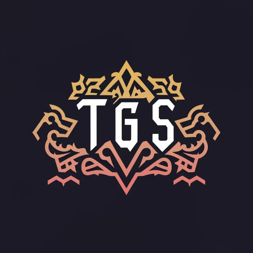 a logo design,with the text "TGS", main symbol:fancy letters surrounded by dragons, video game aesthetic, computer with a keyboard,Minimalistic,be used in Technology industry,clear background