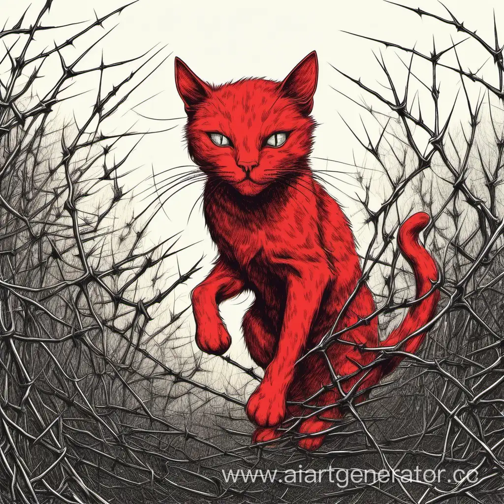 Red-Cat-Leaping-from-Thorns-in-a-Void