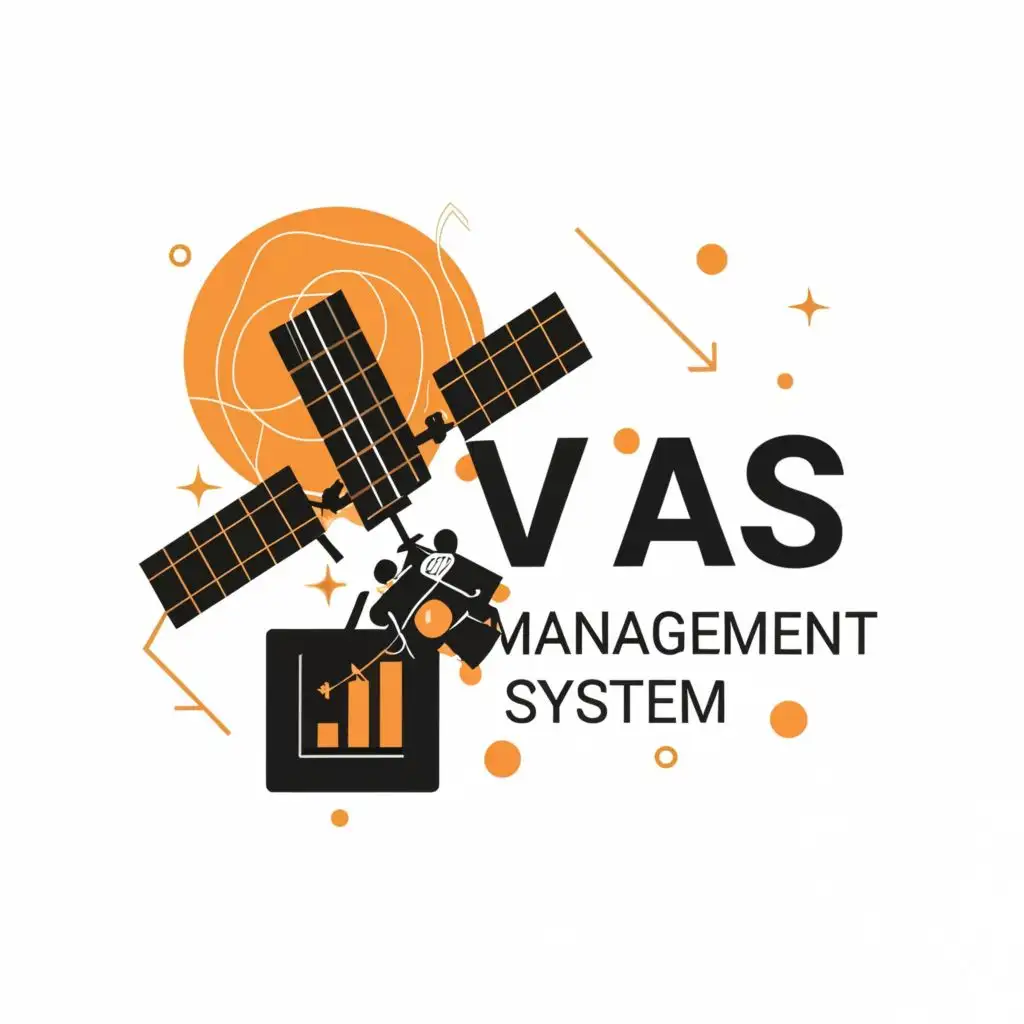 logo, satellite, with the text "VAS Management System", typography, be used in Technology industry

use black color