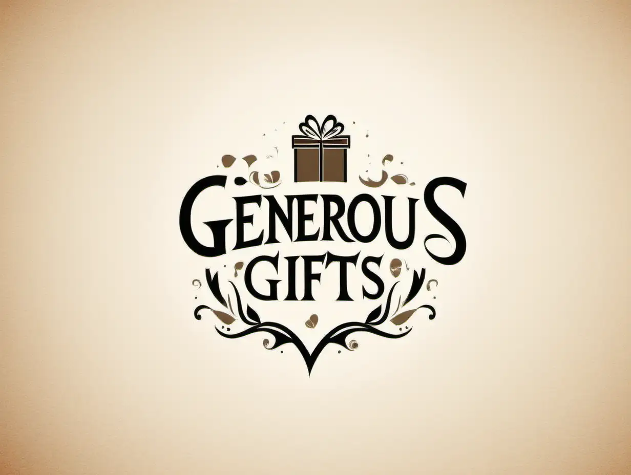 Elegant Logo Design Generous Gifts in Stylish Typography and Decorative Elements