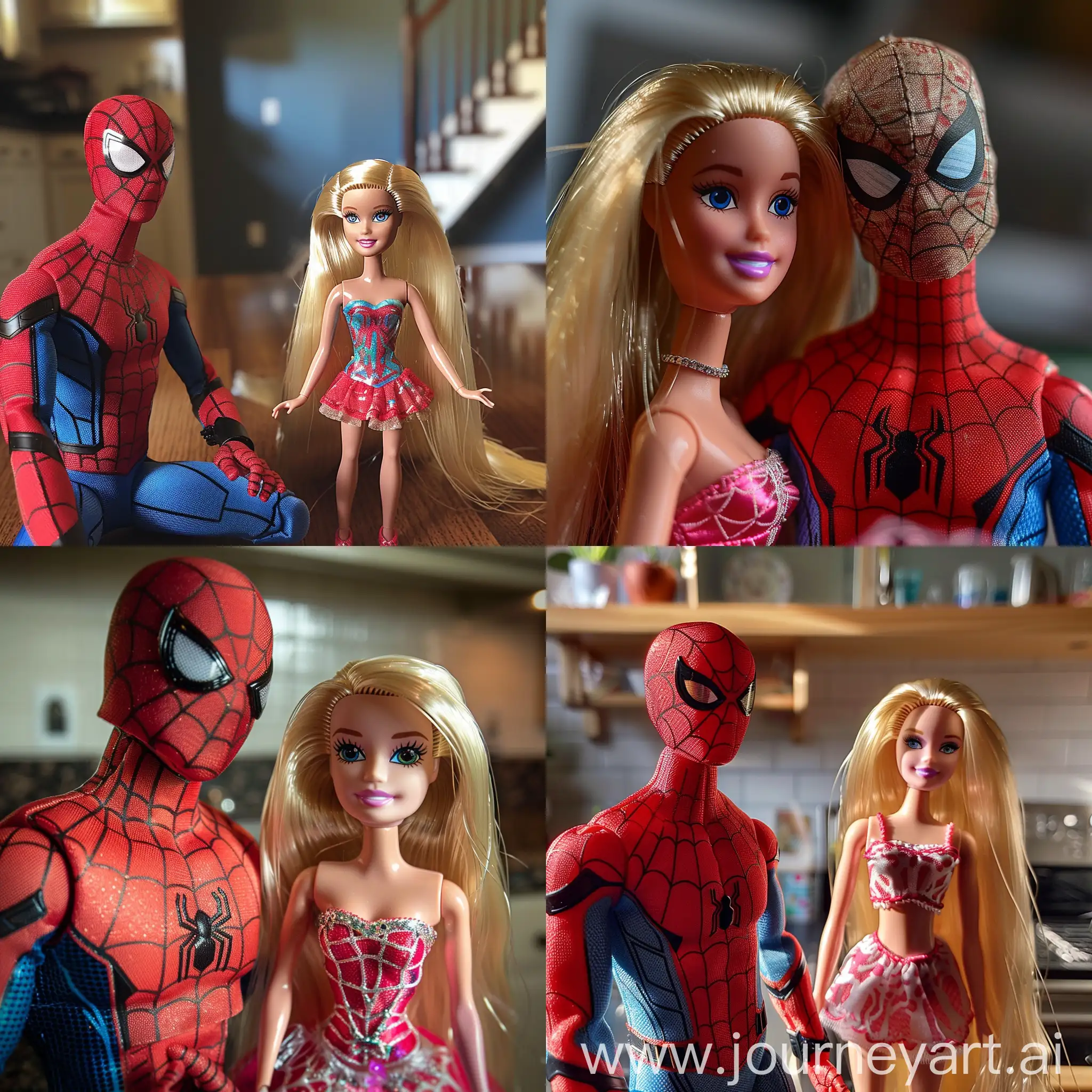 SpiderMan-and-Barbie-Action-Figures-in-Dynamic-Pose