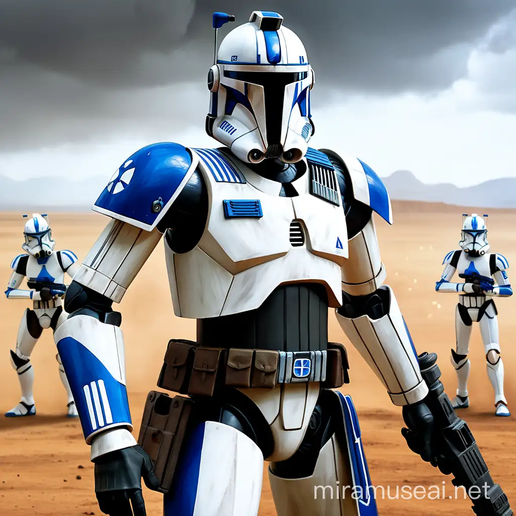 Clone Captain Rex Standing Strong in the Heart of Battle