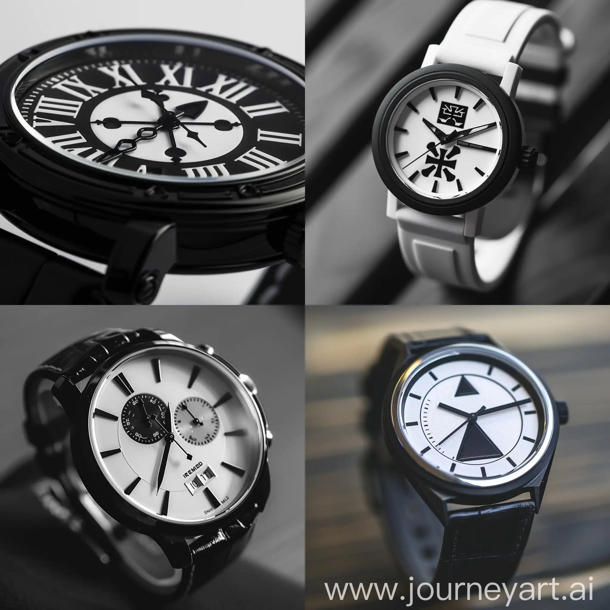 Elegant-Black-and-White-Logo-Watches-in-Precious-Preparation