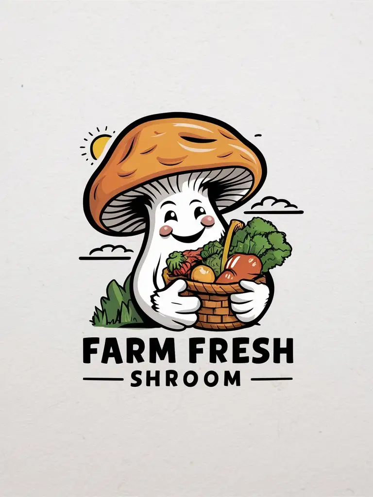 generate a logo of farm fresh shroom