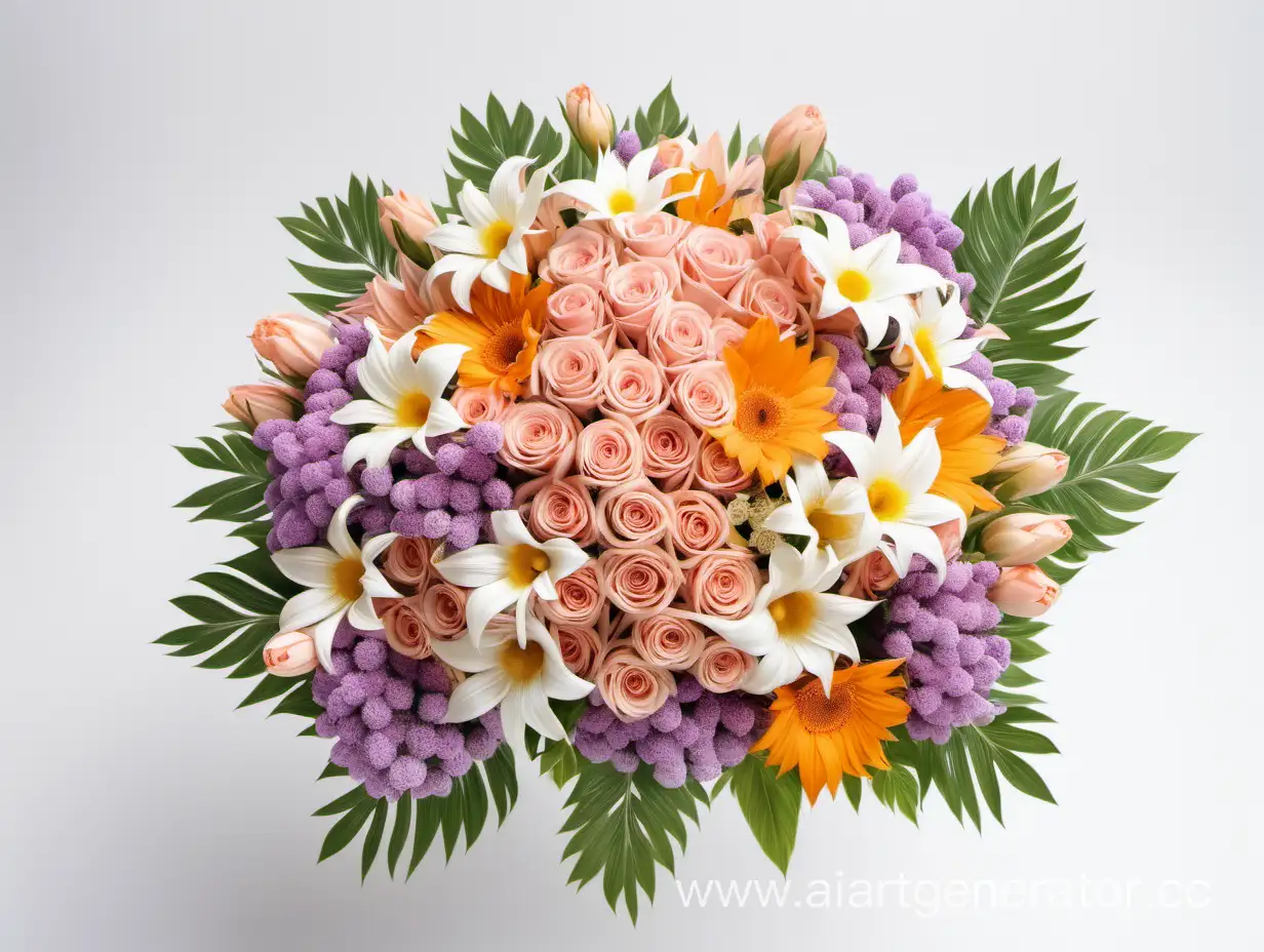 Vibrant-Bouquet-of-Flowers-on-Clean-White-Background