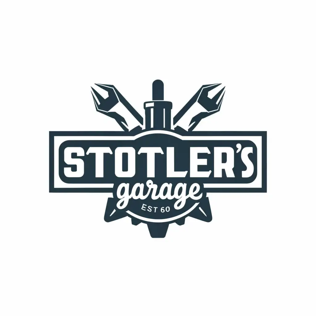 a logo design,with the text "Stotler's Garage", main symbol:Car Repair,Minimalistic,clear background