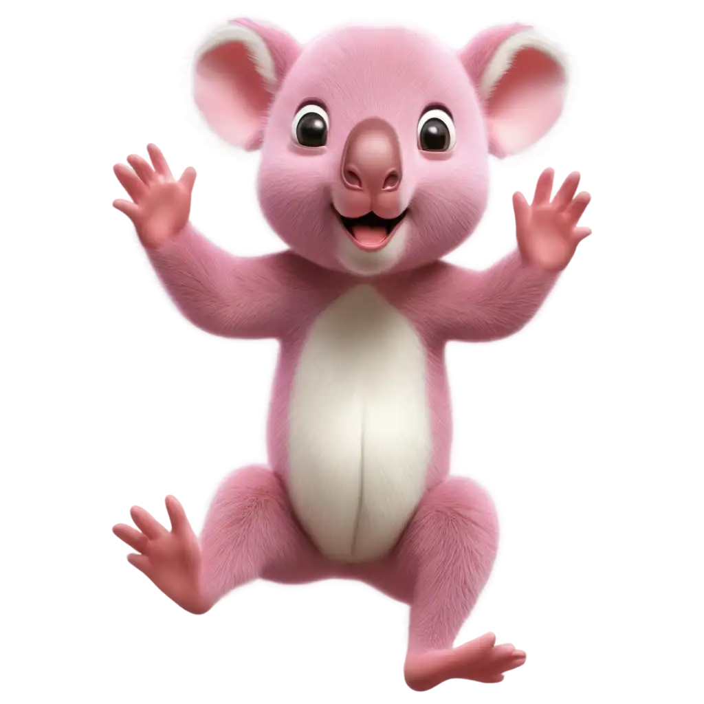 surprised pink koala  