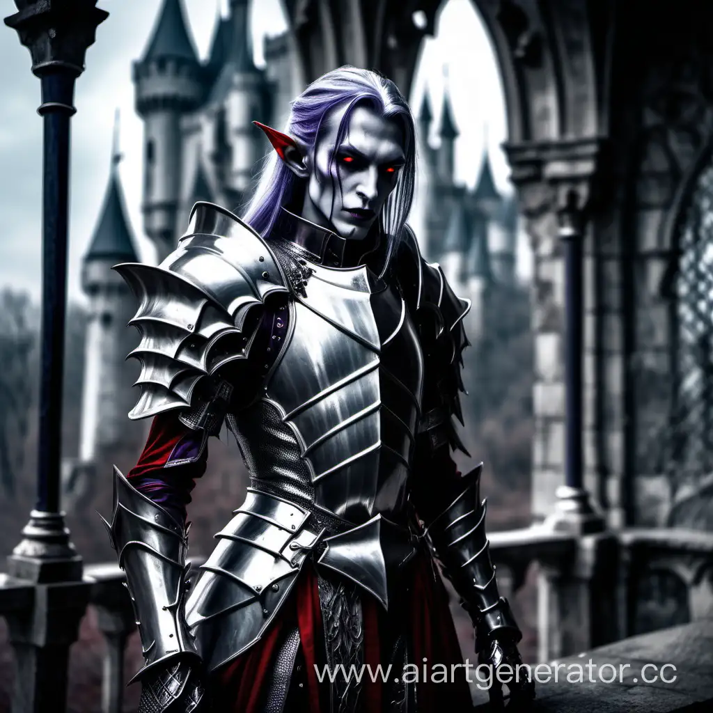 Dark-Elf-in-Silver-Knight-Armor-Amidst-Gothic-Castle-Interior