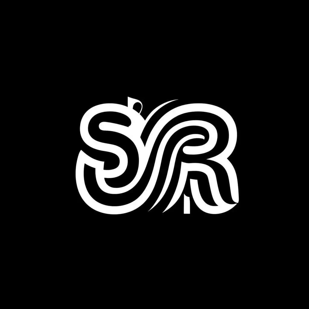 logo, wave file, black and white, music, with the text "S R", typography, be used in Entertainment industry