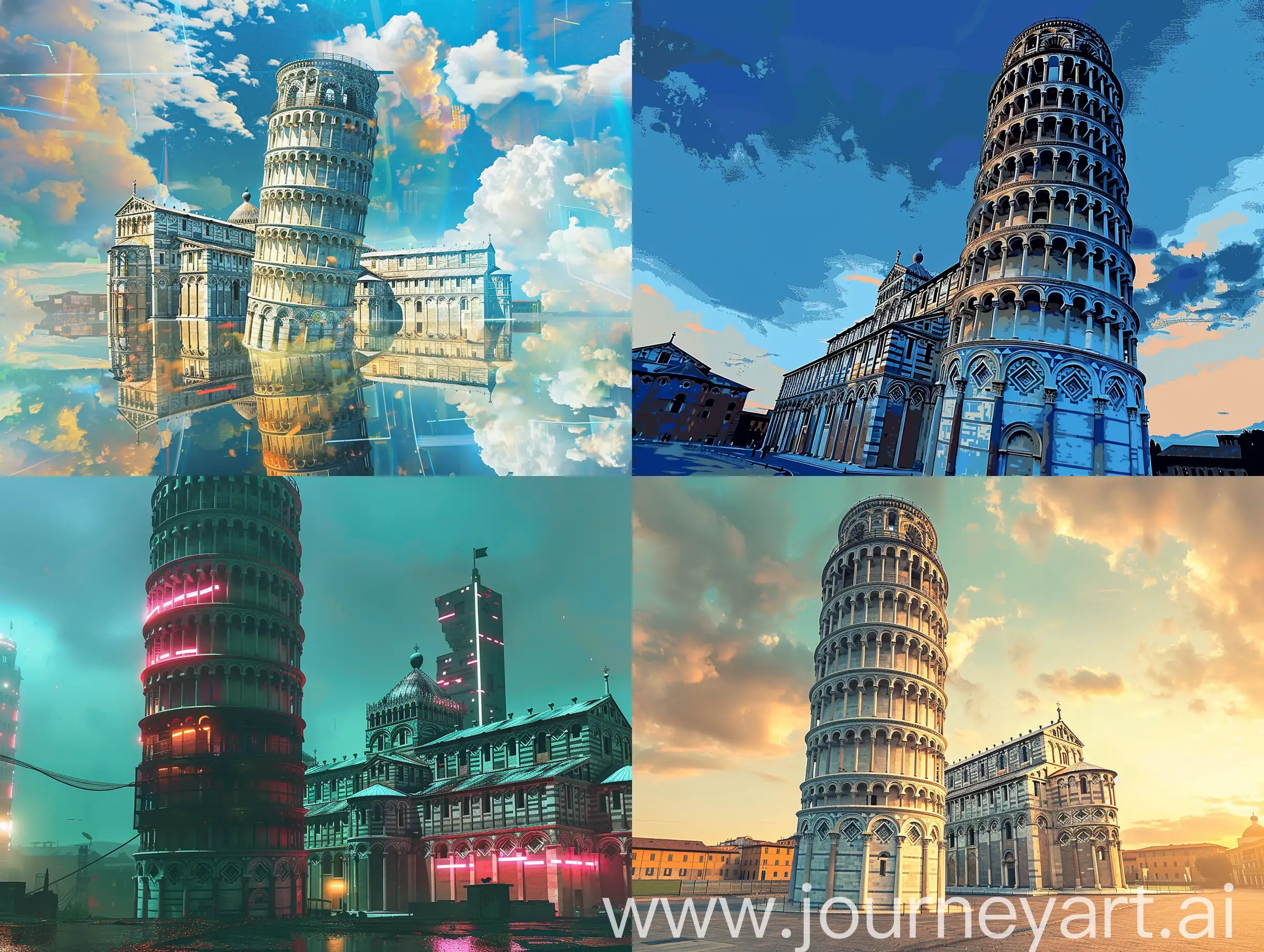 Cyberpunk-Leaning-Tower-of-Pisa-Futuristic-Twist-in-43-Aspect-Ratio