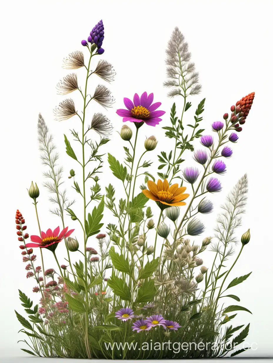 Elegant-Botanical-Wildflowers-in-Detailed-Lines-Art-4K-Studio-Photo