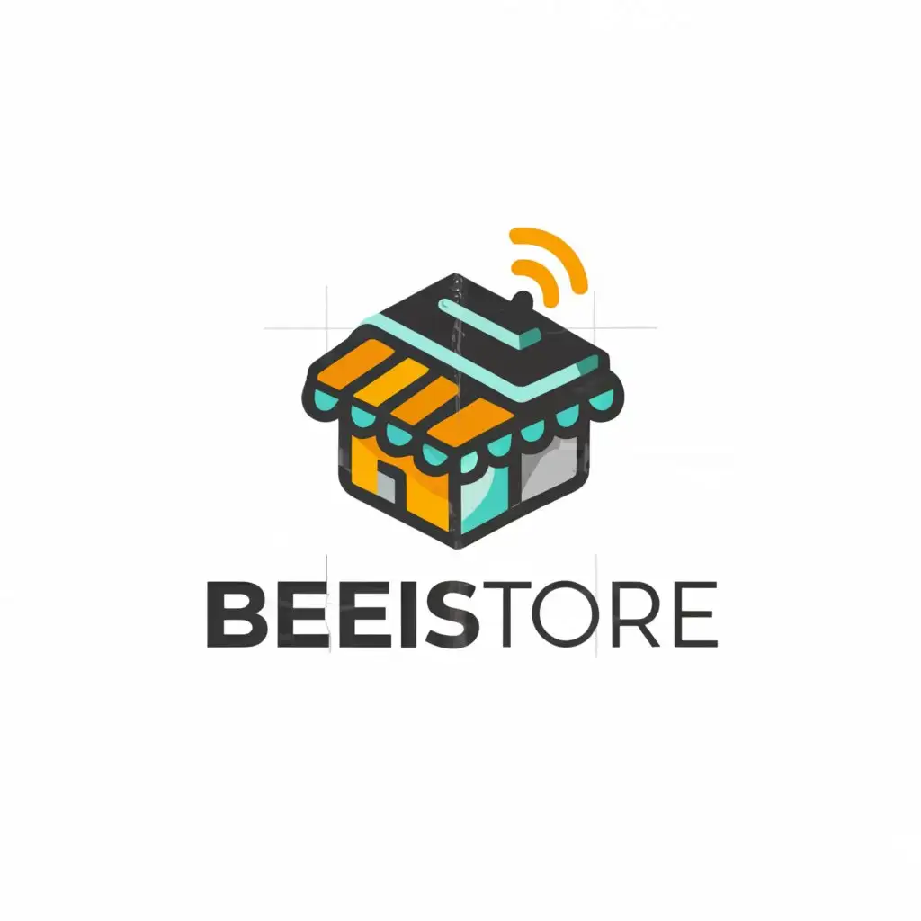 a logo design,with the text "BeeIsU Store", main symbol:online electronics retailer, wants to enhance its inventory management process. The goal is to minimize costs, reduce stockouts, and improve customer satisfaction.,Moderate,be used in Retail industry,clear background
