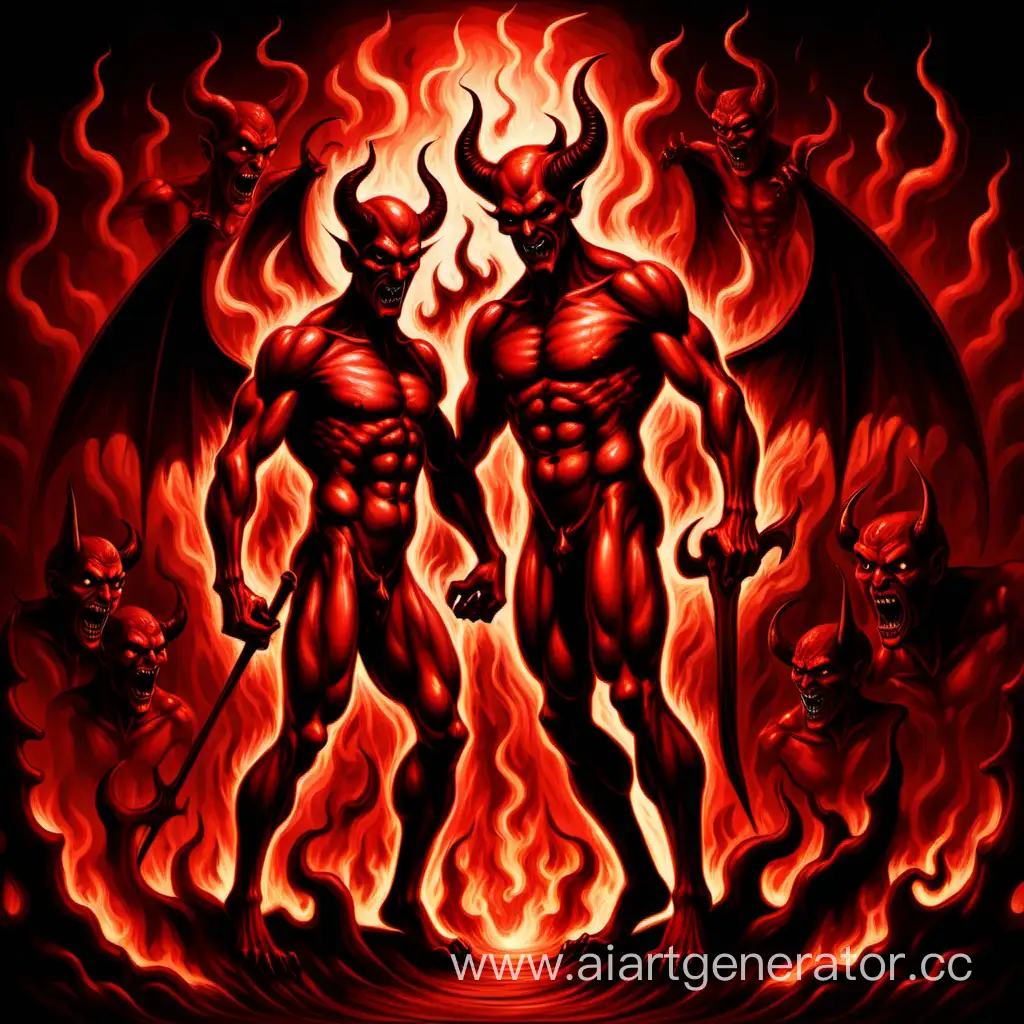 Fiery-Inferno-Dark-Art-Depicting-Devil-and-Hell