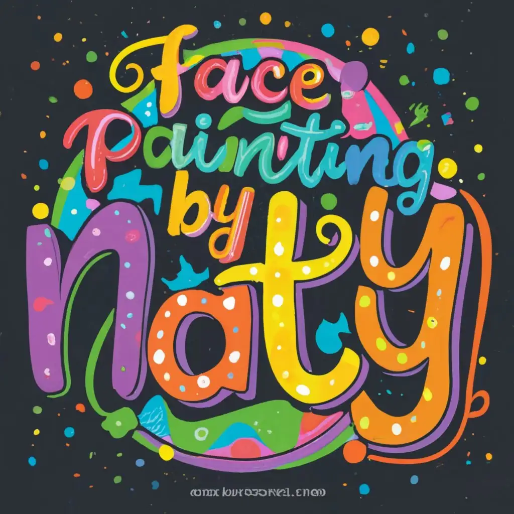 logo, kids party , with the text "Face painting by Naty", typography, be used in Entertainment industry