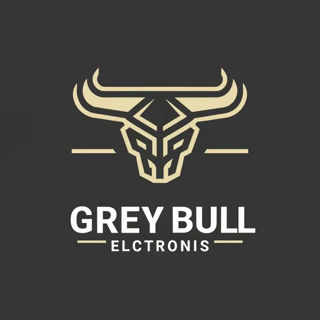 LOGO-Design-For-Grey-Bull-Electronics-Modern-Bull-Symbol-with-Sleek-Typography-on-Transparent-Background