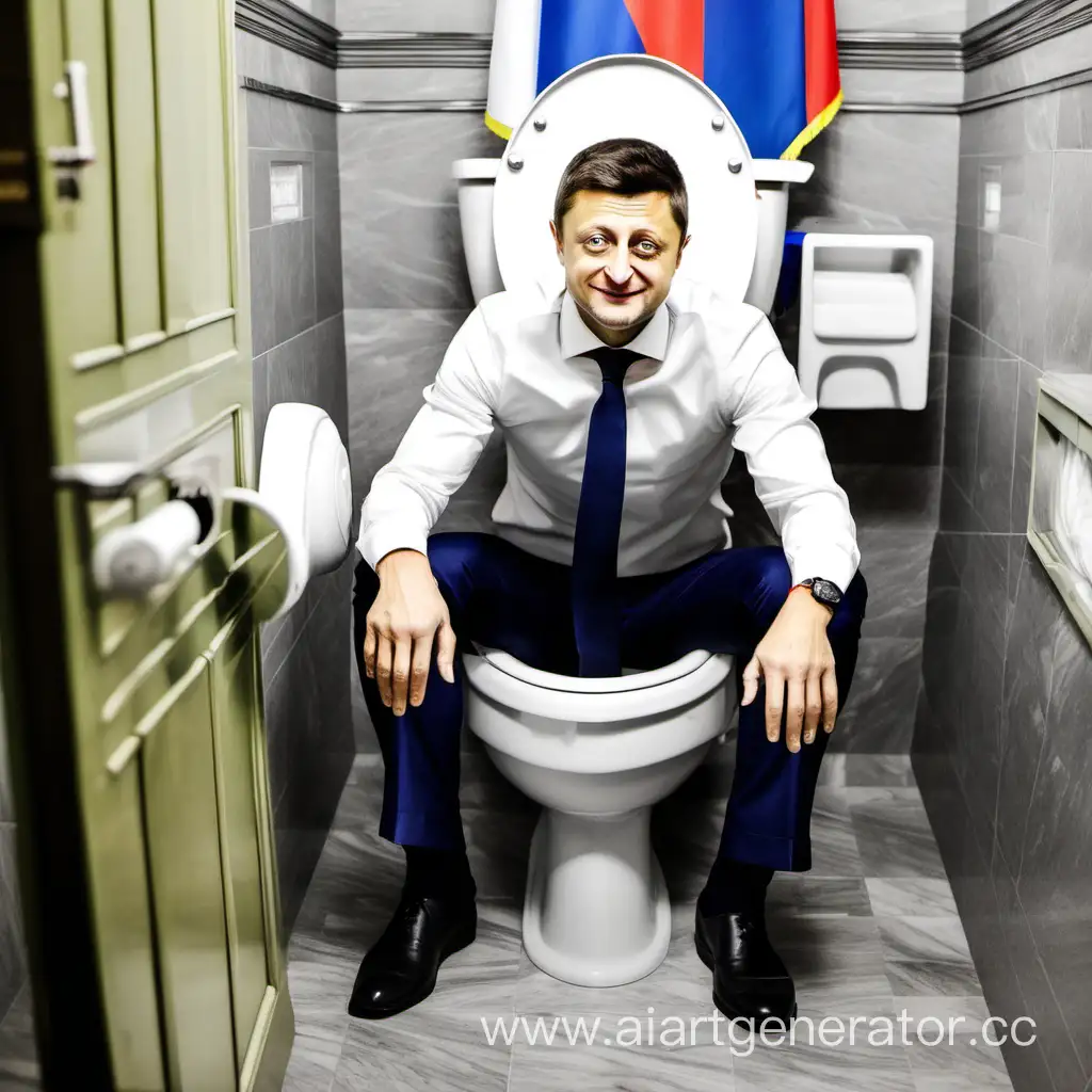 President-Zelensky-Humorously-Occupied-in-Lavatory