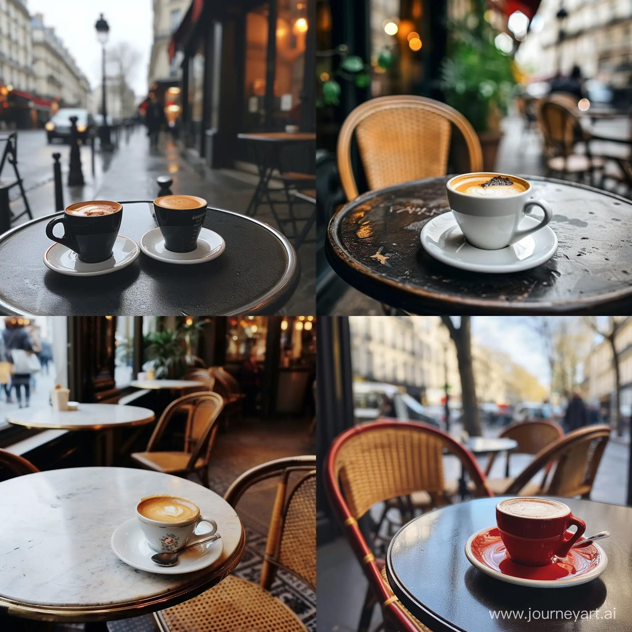 coffee on the table in Paris