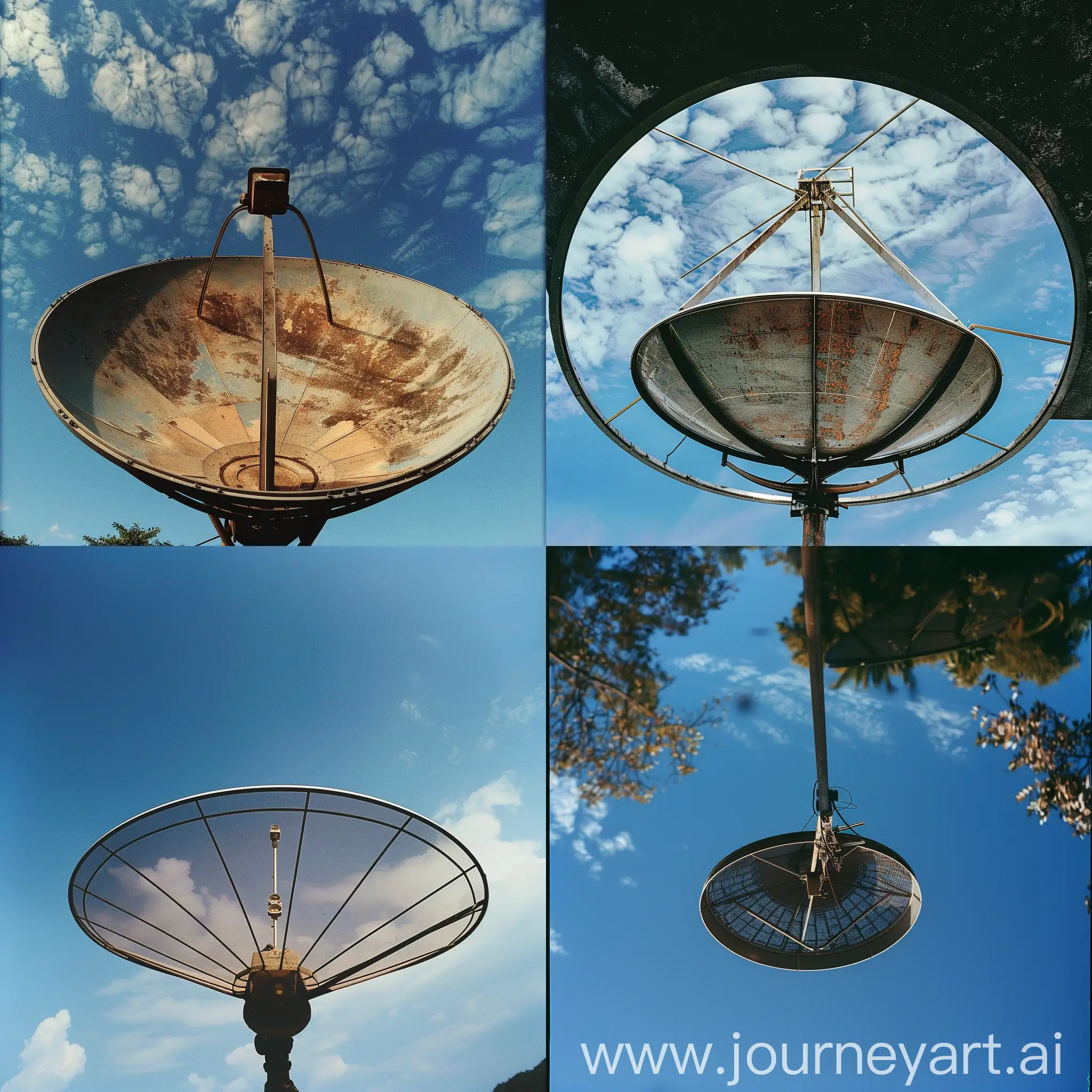 Rural-Satellite-Dish-Against-Blue-Sky