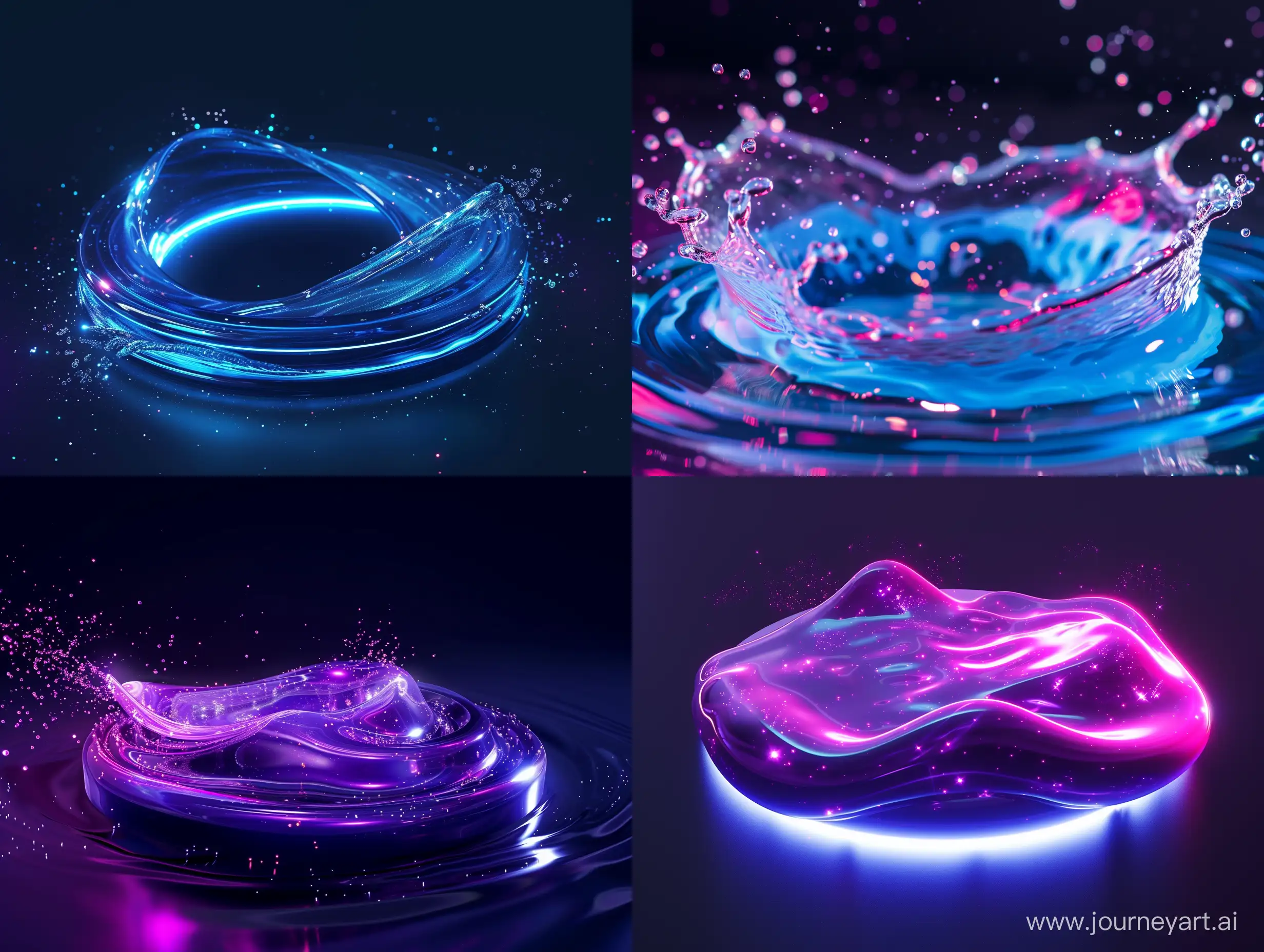 Dynamic liquid flow with luminous particles fashionable liquid lid design