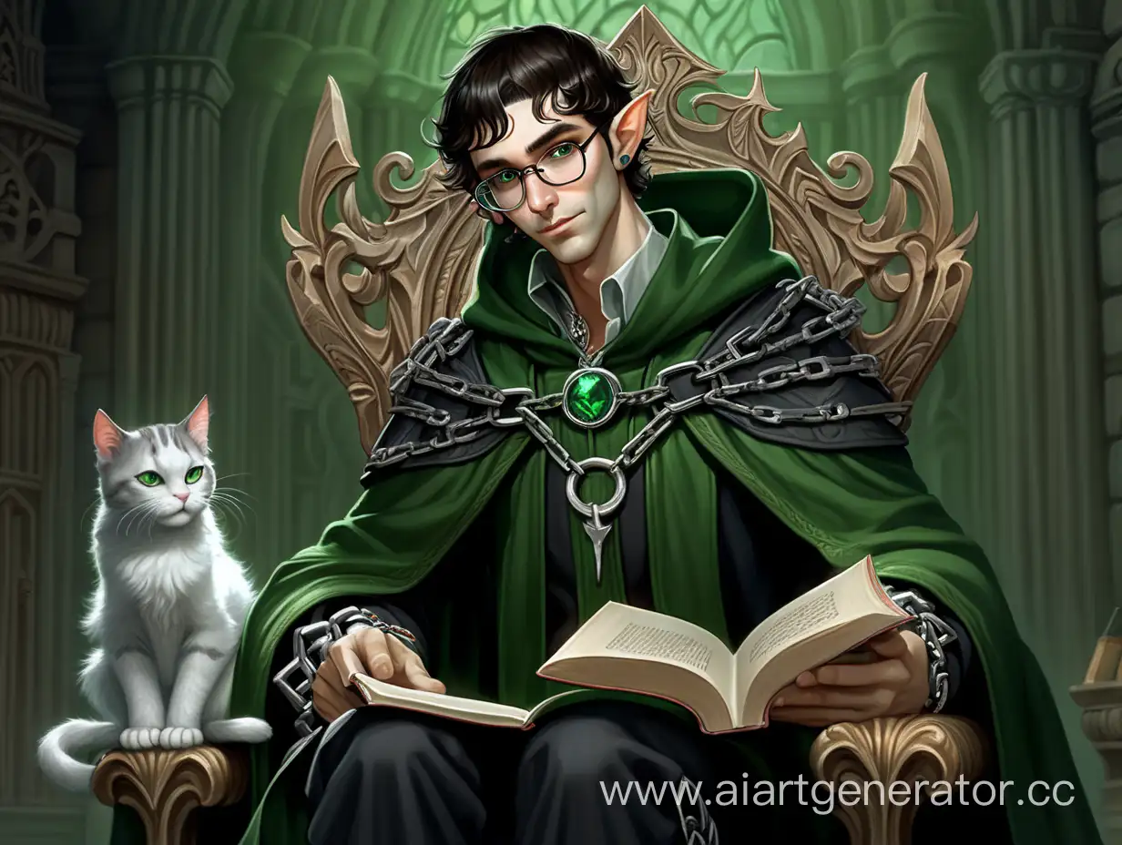 Dark-Fantasy-Portrait-Mysterious-Elven-Scholar-with-Flying-Cat