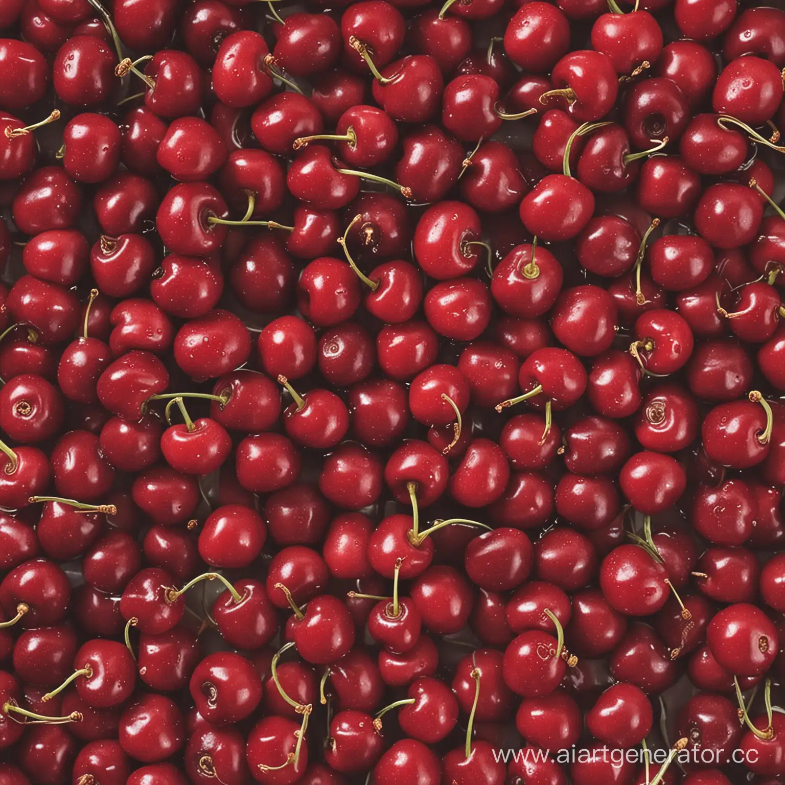 Bunch-of-Fresh-Red-Cherries-on-Rustic-Wooden-Surface