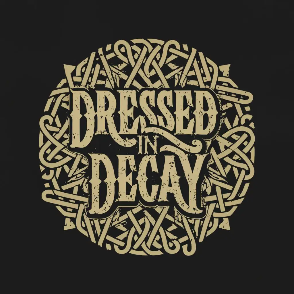 a logo design,with the text "Dressed In Decay", main symbol:Gothic sacred geometry,complex,clear background