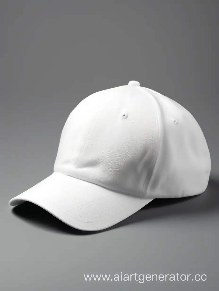 a white baseball cap with a regular shape without logos
