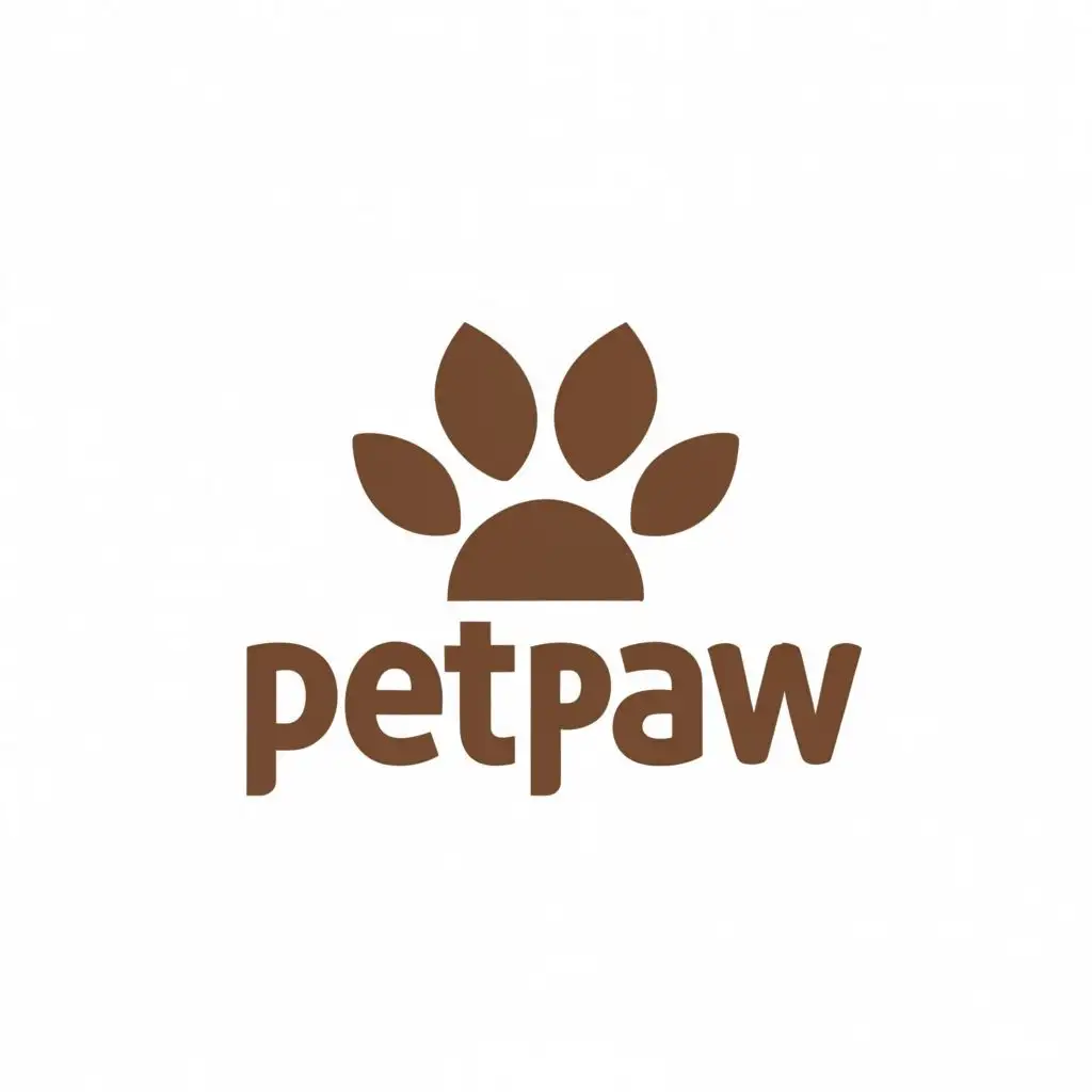 a logo design,with the text "PetPaw", main symbol:cat paw,Minimalistic,clear background without watermark
